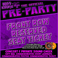 KISS KRUISE PRE PARTY FRONT ROW RESERVED SEAT TICKET